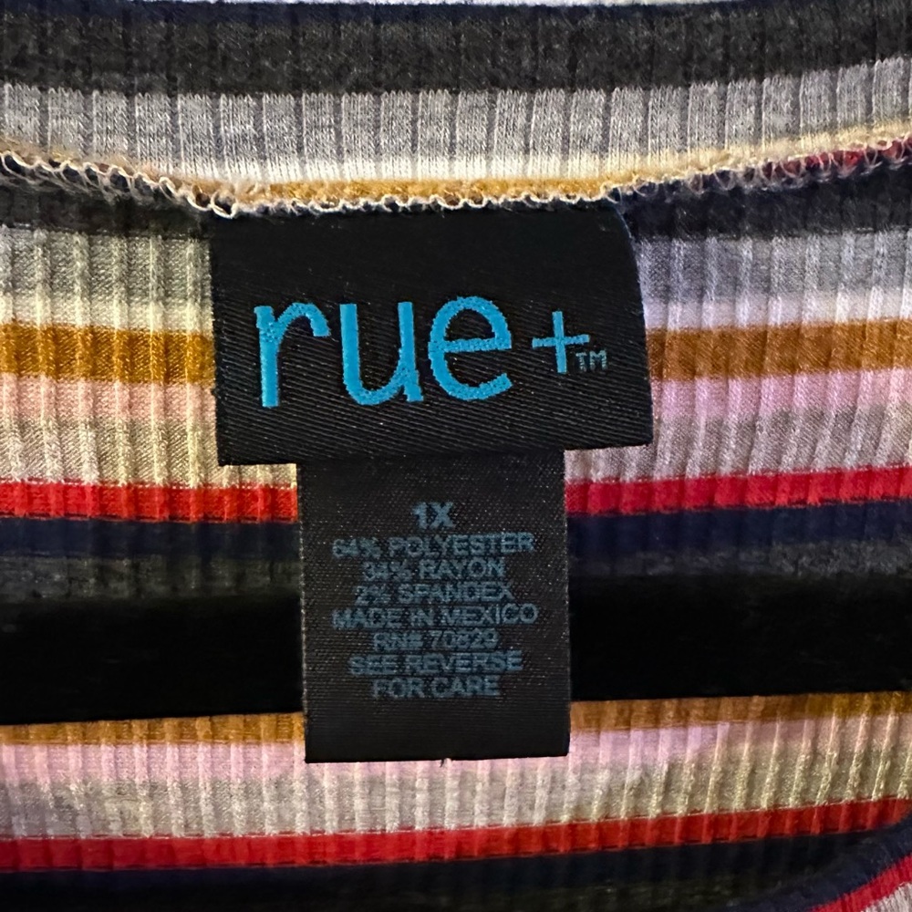 Striped, Ribbed T-Shirt - Picture 2 of 2